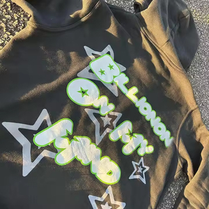 Personalizado en blanco ajuste regular de lujo GSM Drop-shoulder, sudaderas con capucha para mujer desgastada al por mayor hombres puff impresión Sudadera con capucha - Product Image 3