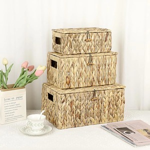 Caja de almacenamiento de jacinto de agua con tapa a presión, caja de almacenamiento hecha a mano, ecológica, natural, para el hogar y decoración del hogar, venta al por mayor desde Vietnam - Product Image 3