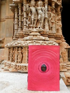 Cuir d'obsidienne et cuivre brillant Organisateur de journal en spirale A5 personnalisé Fil à coudre personnalisé Couture de selle Carnets en boîte - Product Image 5