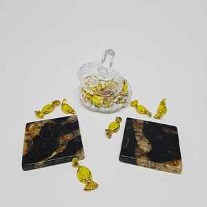 Ensemble de sous-verres de luxe en marbre, grandes dalles flamme, imperméables, pour intérieur - Product Image 2