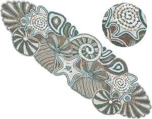 Handmade Embroidered Beaded <b>Table</b> Decorations Knitted <b>Runner</b> and Placemat Set for Wedding or Hotel <b>Dining</b> <b>Tables</b> - Product Image 1