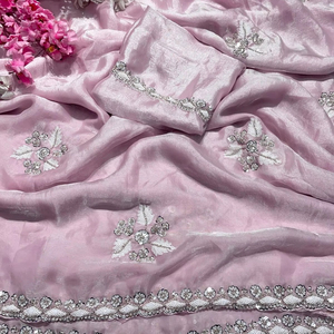 Sari indien en satin de soie, magnifique, dernier cri, élégant, ethnique, chic, pour les fêtes, les mariages, les femmes, très tendance - Product Image 4