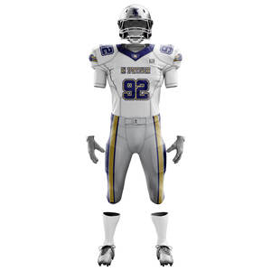 Conjunto de uniforme de fútbol americano para adultos jóvenes superventas, aparejos de sublimación transpirables totalmente personalizados, entrenamiento impreso de sarga - Product Image 3