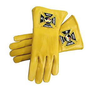 Gants maçonniques jaunes en coton Offre Spéciale Gants maçonniques réutilisables au meilleur prix avec conception personnalisée - Product Image 1