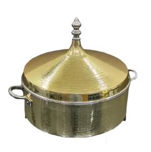 Personalizar tamaño cazuela oro elegante Metal servir Hotpot recién llegado calentador de alimentos decorativo con diseño martillado Vintage olla caliente - Product Image 3