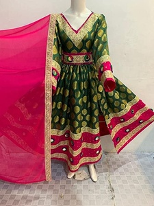 Hecho a mano afgano Kochi Saree bordado completo tradicional Pashtun cultura vestido estilo afgano paquistaní Salwar traje largo indio - Product Image 2