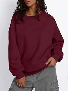 Custom Women'S Crew Neck Sweatshirt Oversized High Quality 100% Cotton Blank Drop Shoulder Sweatshirt for Women - Product Image 4