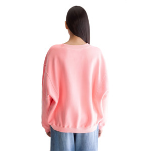 เสื้อสเวตเตอร์ผ้าฝ้ายระบายอากาศสำหรับผู้หญิงเสื้อครอปไหล่100% ลำลองคอกลมสีทึบปักโลโก้ตามสั่ง - Product Image 2