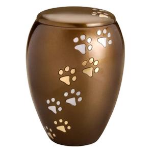 Urnes funéraires en aluminium de haute qualité avec empreinte de patte en étain et urnes funéraires en métal fini de couleur noire pour cendres humaines - Product Image 5