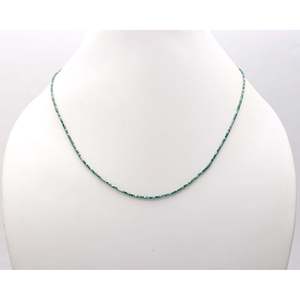 Natural Blue Diamond Cube <b>Beads</b> Necklace Faceted 1.5-2.5mm 925 Sterling <b>Silver</b> 16 Inch Unisex Jewelry Wholesale Supplier - Product Image 4