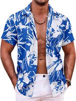 Chemise Aloha en satin respirant pour homme pour l'été Plage Luau & Vacances Imprimé hawaïen Décontracté Manches courtes Anti-boulochage Séchage rapide