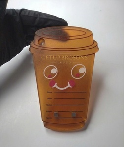 Wholesale Hello Kitty Acrylic Lash <b>Box</b> Custom Cuffee Cup <b>Shape</b> Square Eco-Friendly Custom Logo Low MOQ Beauty Tool Eyelash Tools - Product Image 1