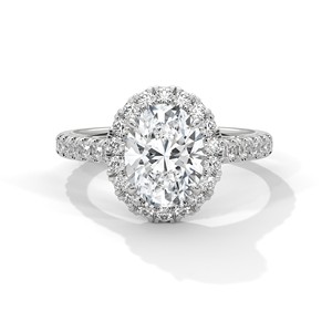 2.0ct Oval Cut CZ Halo Engagement <b>Ring</b> with Pave Band 925 Sterling <b>Silver</b> Bridal Wedding Jewelry Cubic Zirconia <b>Solitaire</b> <b>Ring</b> - Product Image 3