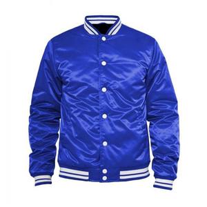 Veste universitaire en toile pour hommes, logo personnalisé, broderie sur le devant, manches en soie et coton, couleur personnalisée, baseball universitaire - Product Image 1