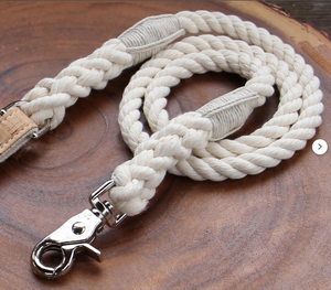 Natural Cotton Rope Dog <b>Leash</b> with Cork Leather Handle Stylish Dog Customized Colored Cotton Rope Handmade Dog <b>Leash</b> <b>Pet</b> <b>Leash</b> - Product Image 2