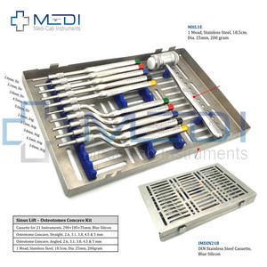 Hướng dẫn sử dụng nha khoa osteotome thiết lập với lõm lồi con trỏ thép phẫu thuật thẳng xoang nâng công cụ - Product Image 5