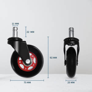 ล้อเลื่อนล้อเฟอร์นิเจอร์3นิ้วสีแดงสำหรับการรับประทานอาหารทางเข้าครัวกลางแจ้งสำนักงานโรงพยาบาลห้องนั่งเล่น - Product Image 2