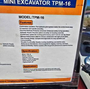 NOUVELLE Mini-pelle industrielle TPM TPM-16 - Product Image 6