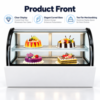 Lemari Pendingin Display Kue Oval Mini QR530A dengan Pendingin Udara, Kontrol Digital, dan Sistem Defrost Otomatis untuk Toko Roti