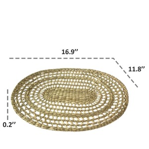 Tissé à la main rond Seagrass Rotin Mat et Pad Set Coaster Décoration En Gros du Vietnam Fournisseur Carton Emballé - Product Image 3