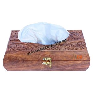 Luxury <b>Carved</b> Design <b>Wooden</b> Tissue <b>Box</b> Cover Highest Selling Product for Adding Charm to Any Room Setting Polished Technique - Product Image 3