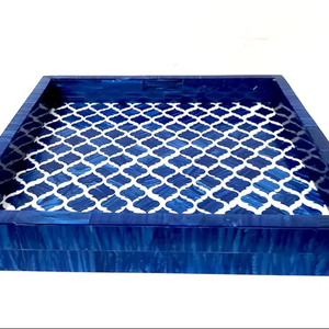 ถาดเสิร์ฟอาหารฝังกระดูกลายดอกไม้ดีไซน์ทันสมัยโต๊ะกาแฟหรูหราทำมือตกแต่งบ้านธีมดอกไม้ที่ดีที่สุดสำหรับงานแต่งงาน - Product Image 1