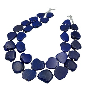 Cuentas de ágata azul para mujer, venta al por mayor, joyería, collar, boda - Product Image 1