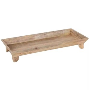 Offre Spéciale plateau de service carré en bois de manguier durable avec pieds plateaux de piédestaux en bois pour la décoration utilisation décor de table affichage de fruits - Product Image 6