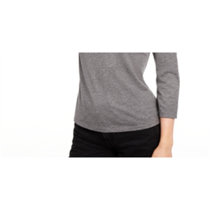 T-shirt da donna Maison Jules a maniche a 3/4 grigio tinta unita 100% cotone taglia Small in tessuto a maglia traspirante - Product Image 3