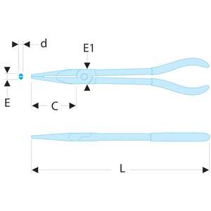 Alicates Facom de Punta Semicircular Extra Largos con Doble Articulación, Herramienta de Calidad Premium - Product Image 2