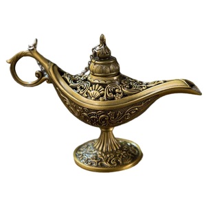Lámpara clásica de Aladino Genie Light Arabian Craft Metal Halloween Home Decor Gold Blue 1 Piece Genie Lamp - Product Image 6