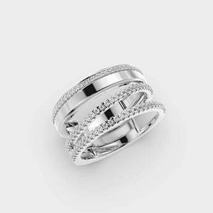 Anillo de compromiso de plata de ley con banda cruzada ejecutiva y diamante de laboratorio de 1.50 quilates con engaste de puntas, joyería fina, regalo para mujer - Product Image 4