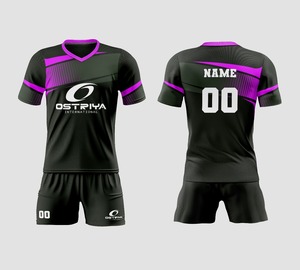 Ensemble de maillot de football pour homme adulte 100% polyester imprimé par transfert thermique col rond manches courtes respirant séchage rapide design 2026 - Product Image 2