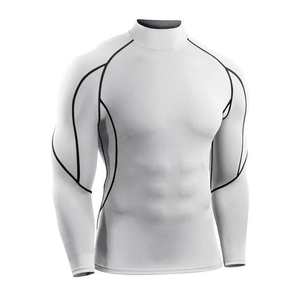 Customize Compression Shirt in Many Colors <b>Long</b> Sleeved Compression Base Layer Top for <b>Men</b> White <b>Long</b> Sleeve Compression Tee Top - Product Image 1