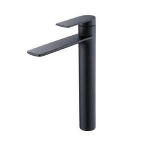 Mezclador de lavabo de latón de una sola palanca alto de fricción duradera acabado negro FR01027 proveedor de Hotel al por mayor precio OEM - Product Image 1