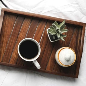 Plateau de service marron fait main Plateau à café en bois boire votre café et thé Plateau en bois Produits en bois - Product Image 4