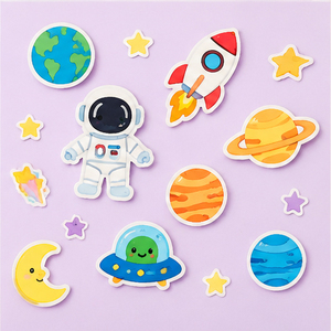 Autocollants personnalisés en PVC, motifs de dessins animés adorables pour enfants, autocollants irréguliers autocollants résistants aux rayures, autocollants pour emballages de jouets - Product Image 4