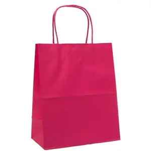 Sac en papier personnalisé couleur et impression sacs en papier naturel pour épicerie nourriture fruits tissu emballage shopping utilisation