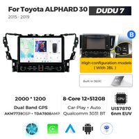 NaviFly DUDUAUTO DUDU7 7870 Écran Divisé 11,5 Pouces pour Voiture Toyota ALPHARD 30 2015-2019 Prise en Charge de la Caméra Arrière DVR TPMS