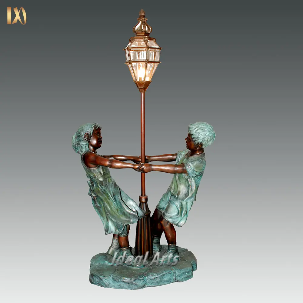 High Quality home decor bronze floor lamp statue for living room