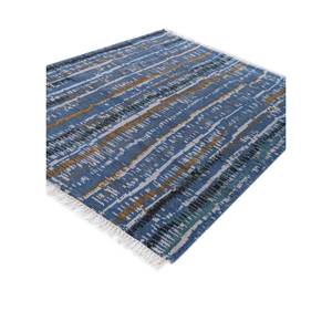 Alfombra Blythe Azul de Yute y Cáñamo Anudada a Mano con Patrón Abstracto PKWL-10013 para Uso Doméstico - Product Image 2