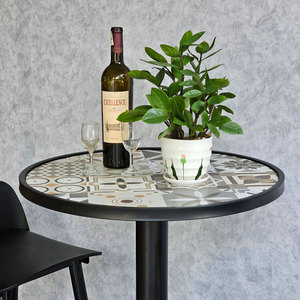 Contemporary Design Combo Set 60cm Round <b>Bar</b> <b>Table</b> <b>and</b> 2 Iron-Legged <b>Bar</b> <b>Stools</b> Model CBCF301 - Product Image 4