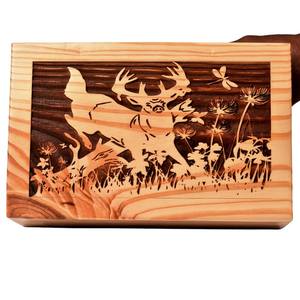 Boîte de crémation en bois de pin pour cendres humaines arbre de vie cerf urne de crémation personnalisée pour l'enterrement artisanal boîte d'urne en bois - Product Image 5