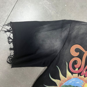 Camiseta Personalizada de Cuello Redondo para Hombre, 100% Algodón, Corte Holgado Informal con Estampado Grande, Estilo Urbano de Corte Corto - Product Image 4