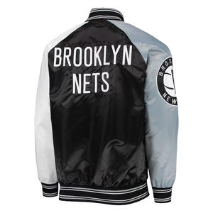 Varsity Satin Raglan College Bomber Jacket Full-Snap Winter Coat Silk Basketball Brodé American Letterman OEM Service - Product Image 3