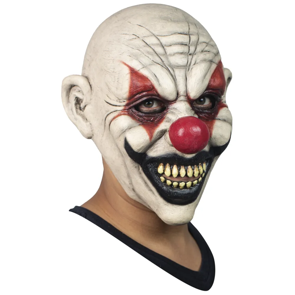 Scary Clown White Accesorio temático de Halloween para fiestas, festivales y decoraciones Máscara de látex Horror Cosplay Accesorios