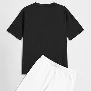Ensemble t-shirt et short d'été de haute qualité Logo personnalisé Ensemble de t-shirt et short en coton pour hommes Ensemble de t-shirts et de t-shirts courts - Product Image 6