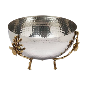 Handmade Dinner Table Decoration Silver Finished Decorative Fruit <b>Bowl</b> Hammered Design Server <b>Bowl</b> Fruit Serving <b>Metal</b> <b>Bowl</b> - Product Image 4