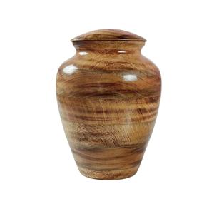 Urne funéraire en bois de manguier poli naturel pour cendres humaines Pot commémoratif artisanal avec couvercle Souvenir funéraire décoratif en bois - Product Image 6