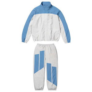 Ensemble de survêtement pour homme en polyester sur mesure, veste zippée en nylon et pantalon de jogging, ensemble coupe-vent en nylon patchwork - Product Image 3